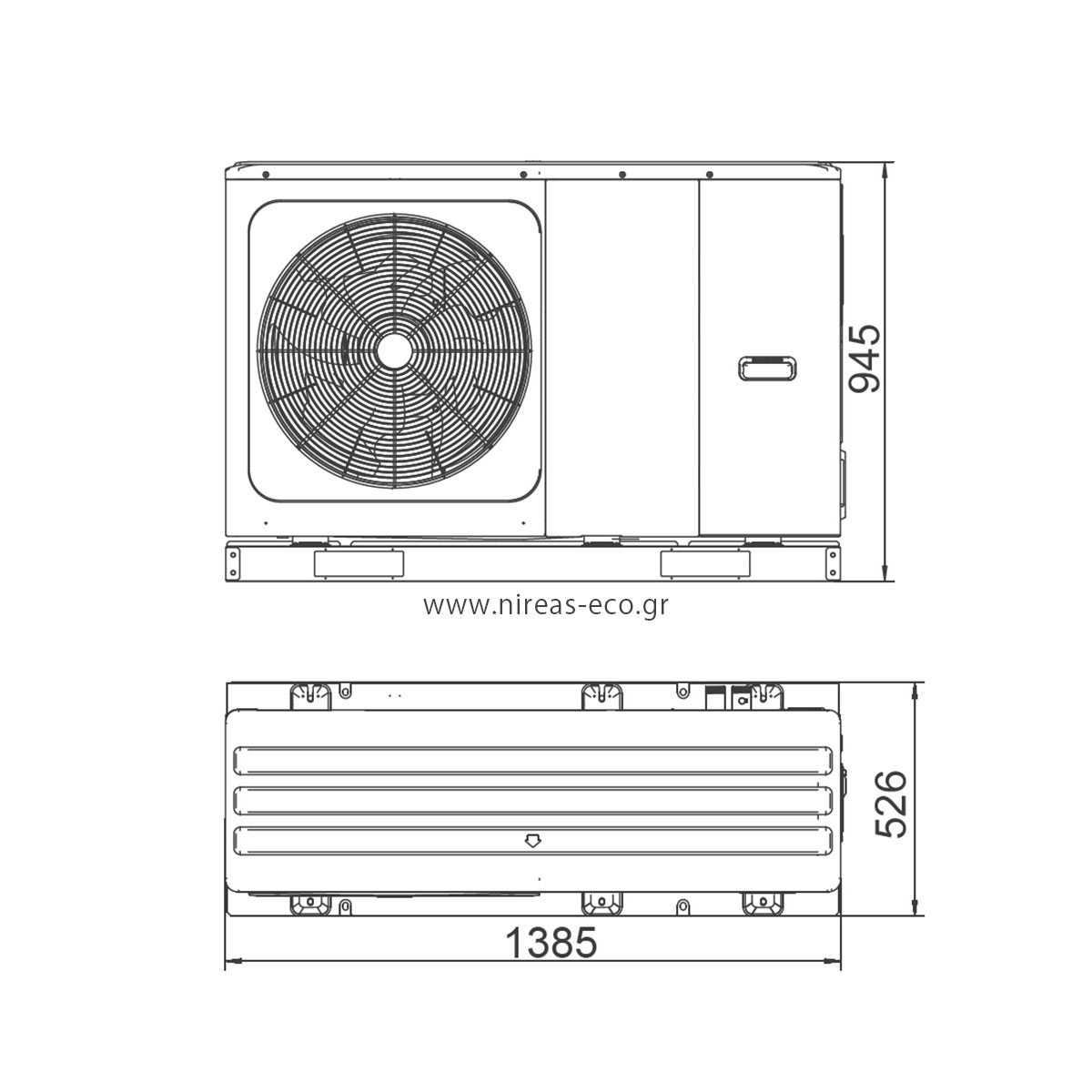 Αντλία Θερμότητας Μidea 16kw 380V Τριφασική - μονομπλοκ monoblock, Αντλίες θερμότητας Midea Θεσσαλονίκη