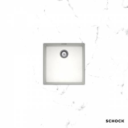 Νεροχύτης Κουζίνας Γρανίτη Manhattan Υποκαθήμενος 45,6x45,6 Schock Cristalite Super White Granite