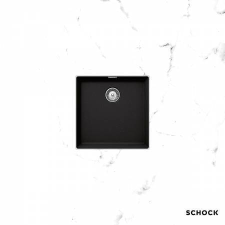Νεροχύτης Κουζίνας Γρανίτη Manhattan Υποκαθήμενος 45,6x45,6 Schock Cristalite Nero Granite