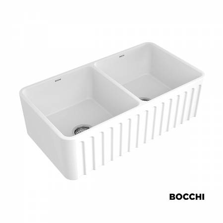 Νεροχύτης Κουζίνας Πορσελάνης Επικαθήμενος 84x46 Bocchi White