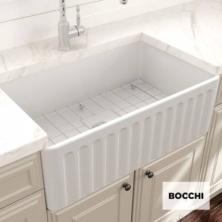 Νεροχύτης Κουζίνας Πορσελάνης Επικαθήμενος 76x46 Bocchi White