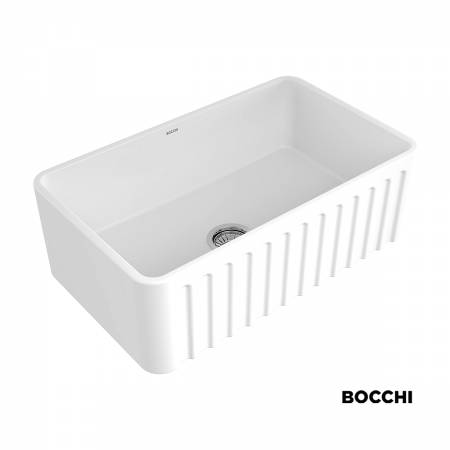 Νεροχύτης Κουζίνας Πορσελάνης Επικαθήμενος 76x46 Bocchi White