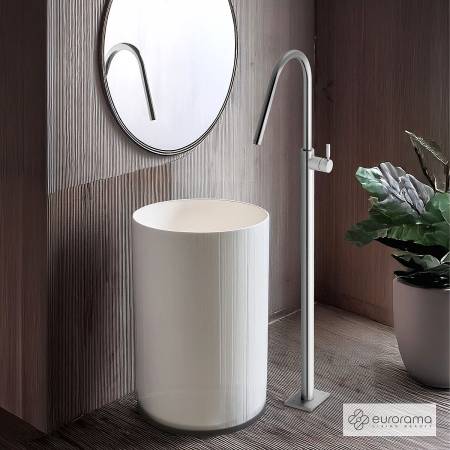 Μπαταρία Νιπτήρα Επιδαπέδια h.124,5εκ. Eurorama Inox