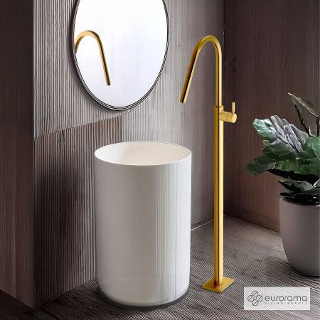 Μπαταρία Νιπτήρα Επιδαπέδια h.124,5εκ. Eurorama Brushed Gold