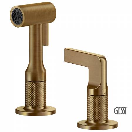 Μπαταρία Νεροχύτη Κουζίνας 4 Οπών Inciso Gessi Inox316 Warm Bronze Brushed PVD