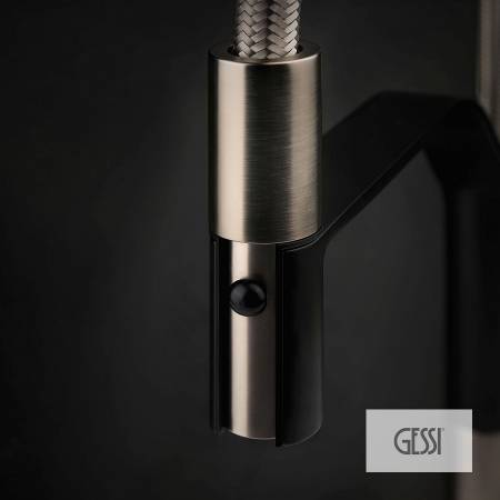 Μπαταρία Νεροχύτη Κουζίνας Mesh Gessi Inox/Black Matt
