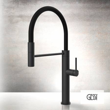 Μπαταρία Νεροχύτη Κουζίνας Kitchen Gessi Inox316 Black Matt