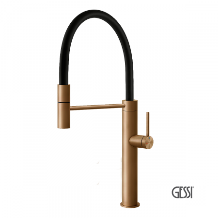 Μπαταρία Νεροχύτη Κουζίνας Kitchen Gessi Inox316 Warm Bronze Brushed PVD