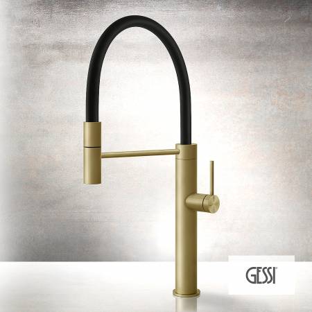 Μπαταρία Νεροχύτη Κουζίνας Kitchen Gessi Inox316 Brass Brushed PVD