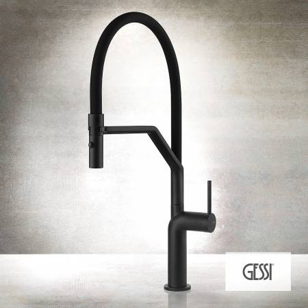 Μπαταρία Νεροχύτη Κουζίνας Stelo Gessi Black Matt