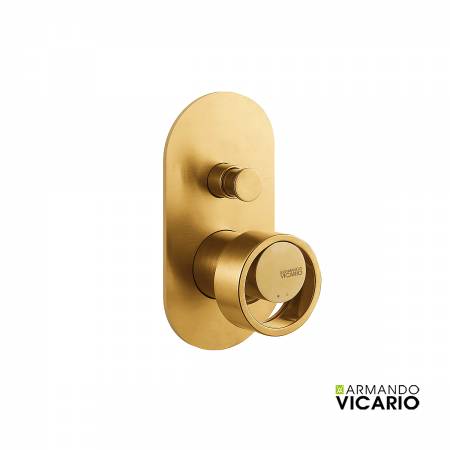 Μίκτης Εντοιχισμού 2 Εξόδων Halo Vicario Brushed Gold