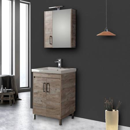 ΕΠΙΠΛΟ ΜΠΑΝΙΟΥ ΣΕΤ SAVINA NATURAL OAK 65