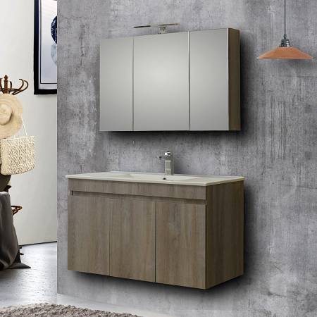 ΕΠΙΠΛΟ ΜΠΑΝΙΟΥ ΣΕΤ OMEGA GREY OAK 100