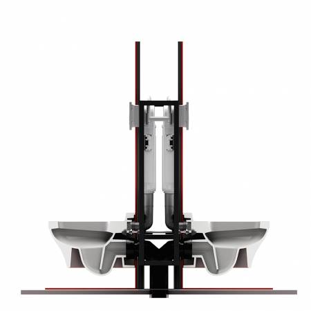 Αυτοφερόμενο Καζανάκι εντοιχισμού διπλής όψης Slim Twin για κρεμαστές λεκάνες, WISA (8050452918G )