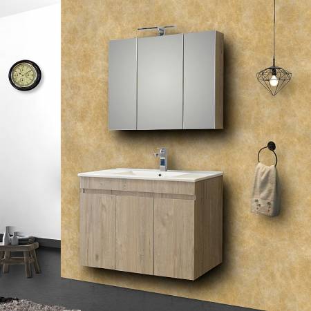 ΕΠΙΠΛΟ ΜΠΑΝΙΟΥ ΣΕΤ OMEGA BEIGE OAK 90