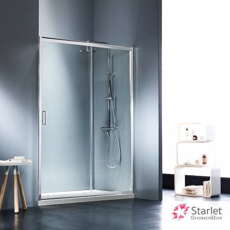 Συρόμενη πόρτα καμπίνας ντουζιέρας Starlet 100 h.180 ρυθμιζόμενη από 97 έως 101εκ. Devon Clear Chrome