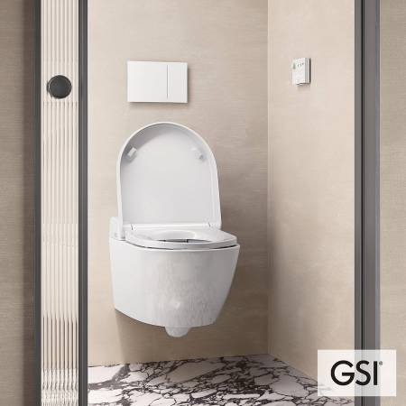 Λεκάνη Κρεμαστή PURA/59  Swirlflush με σύστημα ηλεκτρονικού μπιντέ, White GSI Ιταλίας