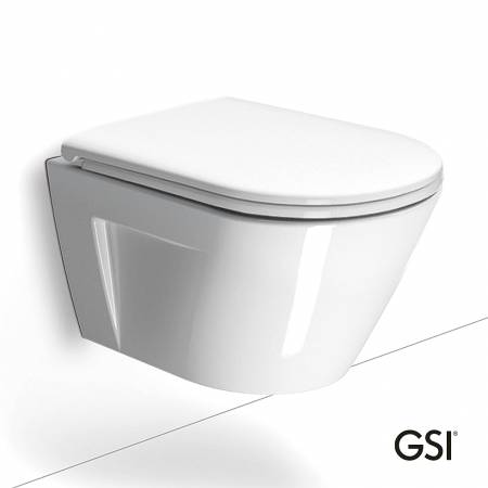Λεκάνη Κρεμαστή Norm/50 Swirlflush με κάλυμμα Slim Soft Close MS99C, GSI White