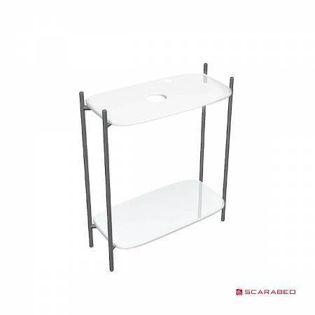Έπιπλο μπάνιου Laila 2703-NROP με ράφια 2716+2710-300 χωρίς νιπτήρα, Scarabeo