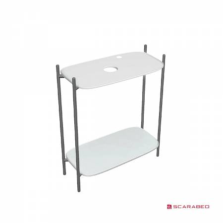 Έπιπλο μπάνιου Laila 2703-NROP με ράφια 2716+2710-41 χωρίς νιπτήρα, Scarabeo