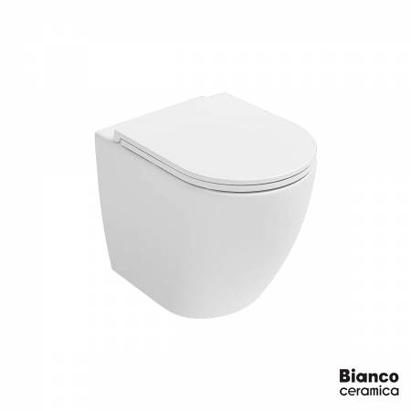 Λεκάνη Υψηλής Πίεσης LENTA/52 Rimless με κάλυμμα Soft Close MS33C, Bianco Ceramica White