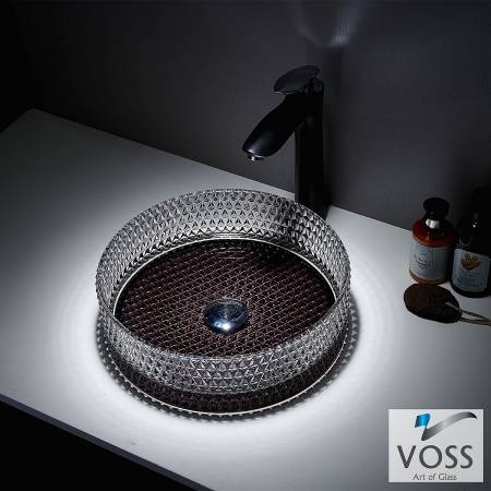 Νιπτήρας Γυάλινος RING-D Φ40 Voss GLass Black