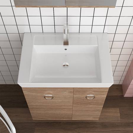 Orabella Vanity 65 Long - Έπιπλο Μπάνιου Επιδαπέδιο με πορσελάνινο νιπτήρα Ege