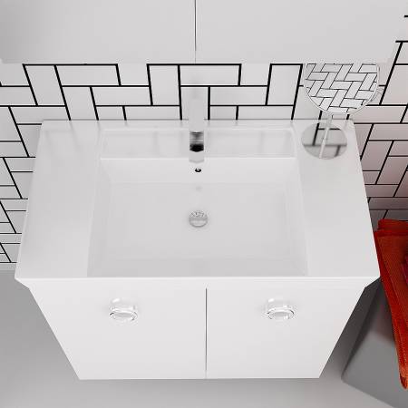 Orabella Vanity 80 Long - Έπιπλο Μπάνιου Επιδαπέδιο με πορσελάνινο νιπτήρα Ege