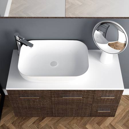 Orabella Solid Surface 100 - Κρεμαστό Έπιπλο Μπάνιου για επικαθήμενο νιπτήρα