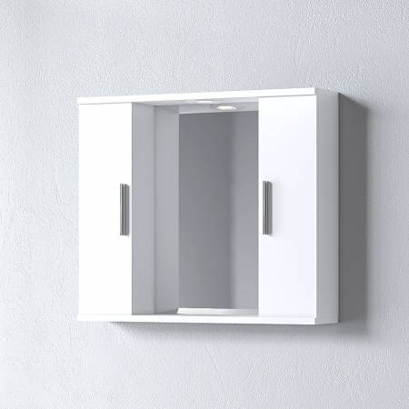 Καθρέφτης ALON 65 Διπλός Λευκό 3MAL065GLD με δυο ντουλάπια 65x15x56 και φωτισμό Led