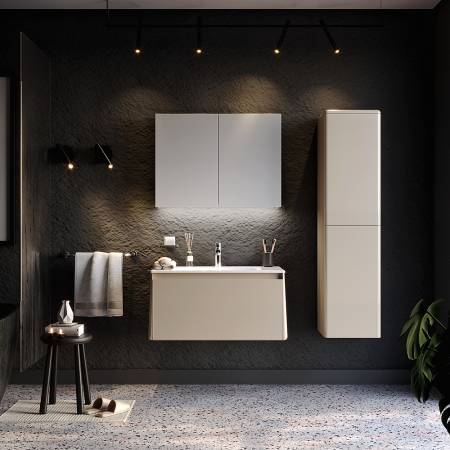 Σετ Έπιπλο Μπάνιου BELLA Μπεζ MDF 18mm Λάκα 80 9SBEL080SBMC