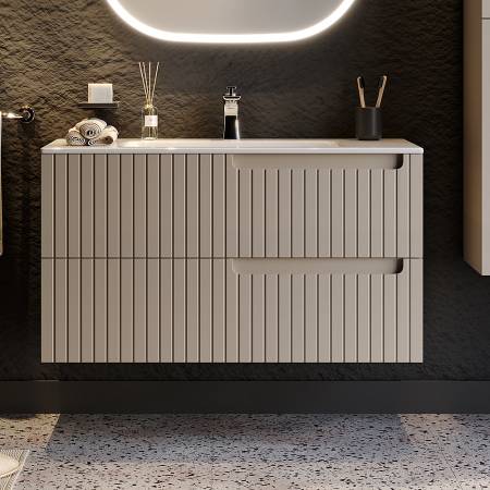 Πάγκος ENZA Μπεζ MDF 18mm Λάκα 100 S3BENZ100BES 101x46.5x52cm