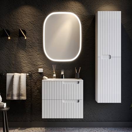 Σετ Έπιπλο Μπάνιου ENZA Λευκό MDF 18mm Λάκα 60 9SENZ060WHM