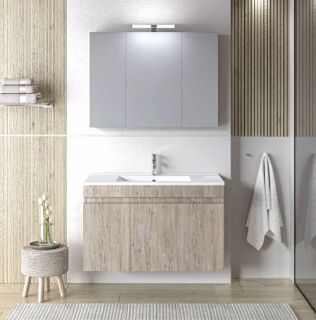 Σετ Έπιπλο Μπάνιου OMEGA BEIGE OAK 90 9SOM090BO0W Πάγκο 87x44x60