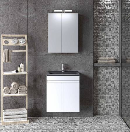 ΣΕΤ ΕΠΙΠΛΟΥ OMEGA 50cm χρ. (W.BL) ΛΕΥΚΟ GLOSS 9SOM050GLBW