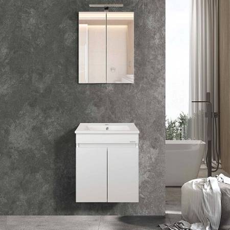 Σετ Έπιπλο Μπάνιου OMEGA χρ. Λευκό 50cm 9SOM050GL0W