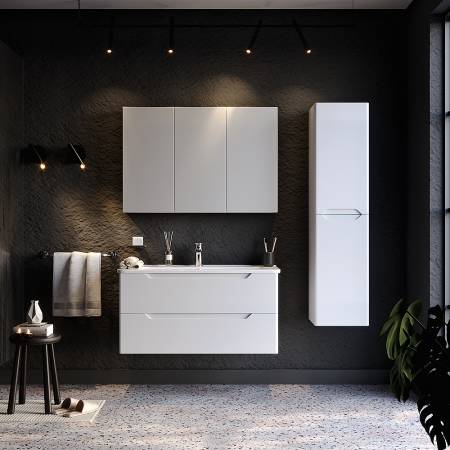 Σετ Έπιπλο Μπάνιου PERLA Λευκό MDF 18mm Λάκα 100 9SPER100WHM