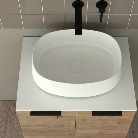Orabella Solid Surface 60 - Κρεμαστό Έπιπλο Μπάνιου για επικαθήμενο νιπτήρα