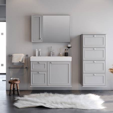 Πάγκος STELLA Γκρι MDF 18mm Λάκα 100 S3BSTE100GRM 98x45.5x70cm