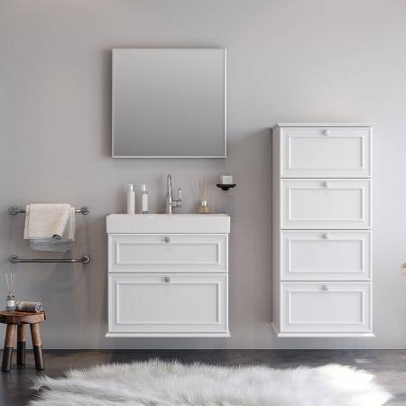 Πάγκος STELLA Λευκό MDF 18mm Λάκα 70 S3BSTE070WM 70x45.5x70cm