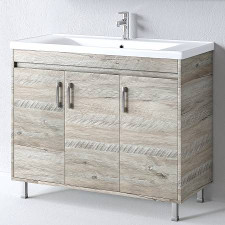 Πάγκος SAVINA NATURAL OAK 100 S3BSA100NO0 97x44x83cm, Νιπτήρας 100x46