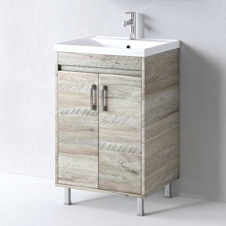 Πάγκος SAVINA NATURAL OAK 55 S3BSA055NO0 51x44x83cm, Νιπτήρας 55x46