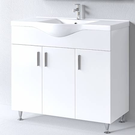 Πάγκος SIENA WHITE 100 S3BSI100GL0 96x34x83cm, Νιπτήρας 100x46cm