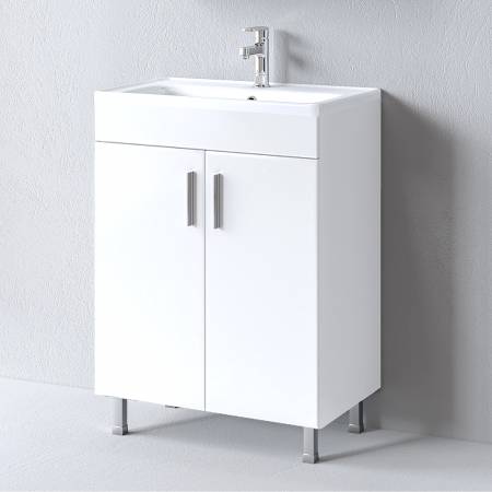 Πάγκος με τέσσερα ποδαράκια Skopelos White 60 S3BSK060WH0 58x36x69/79cm, Νιπτήρας 61,5x37cm