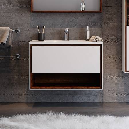 Πάγκος NEW LUNA Λευκό MDF 18mm Λάκα 85 S3BLUNA085W 85x45.5x63cm
