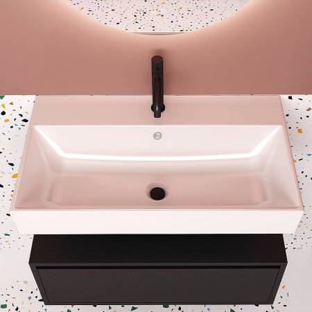 Orabella Drawer Amabile 80 - Κρεμαστό Έπιπλο Μπάνιου με πορσελάνινο νιπτήρα Tecla