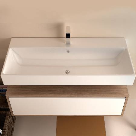 Orabella Drawer Amabile 100 - Κρεμαστό Έπιπλο Μπάνιου με πορσελάνινο νιπτήρα Tecla