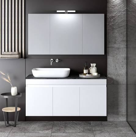 ΣΕΤ ΕΠΙΠΛΟΥ OMEGA TOP 120cm χρ.WHITE/GREY 9SOMT120GLG