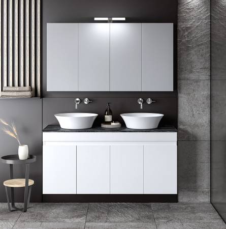ΣΕΤ ΕΠΙΠΛΟΥ OMEGA TOP DUBLE 120cm χρ.WHITE/GREY 9SOMTD120GLG