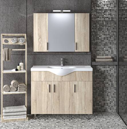 Σετ Επίπλου Mπάνιου SIENA SONOMA 100 9SSI100SN0W Πάγκο 96x34x83cm